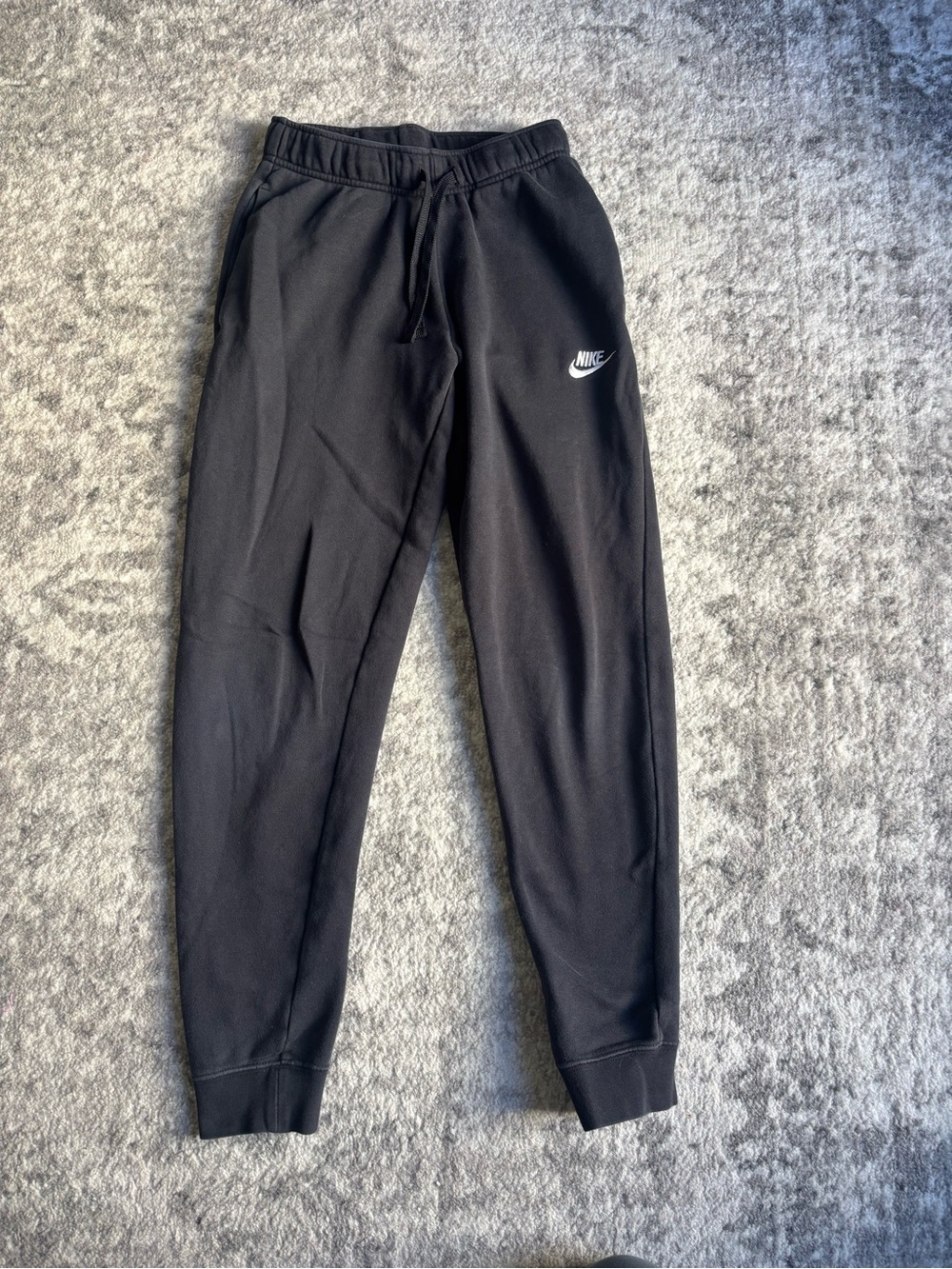 Nike Black Jogger Sweatpants with White Swoosh